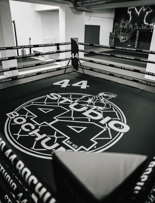 Boxring mit Studio 44 Logo